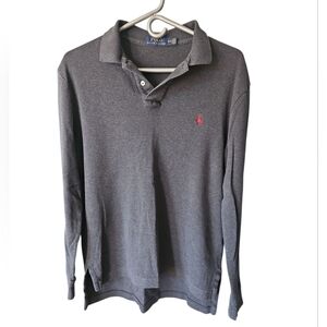 Polo by Ralph Lauren Men's Dark Gray Long Sleeve Polo Size Medium